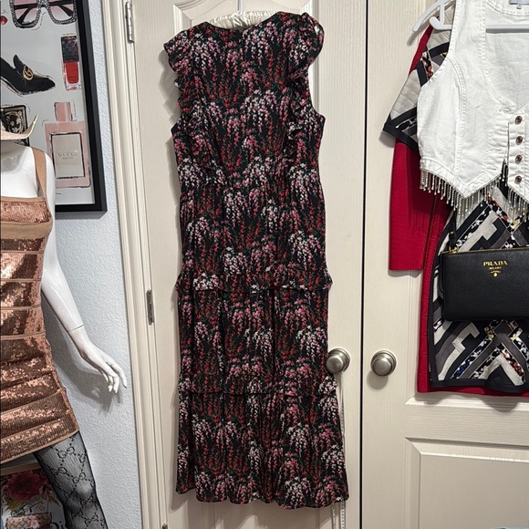 💙💖 J. Crew Black Floral Tiered Midi Dress - Picture 3 of 5